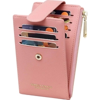 Porte-cartes RFID Portefeuille pour femmes Mince Bifold Zipper Card Cases Organisateur d'argent avec poche zippée en matériau PU