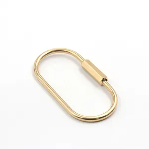 简单定制金属螺丝扣分体多边形黄铜分体钥匙环钩
