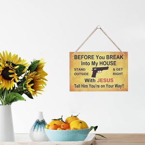 En stock américain en bois <span class=keywords><strong>humour</strong></span> avertissement Slogan liste créatif plaque de porte bar boutique décorations en bois carte de visite - Product Image 5