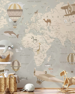 Murals pour enfants sur le thème du voyage Carte du <span class=keywords><strong>monde</strong></span> interactive <span class=keywords><strong>Papier</strong></span> <span class=keywords><strong>peint</strong></span> Parfait pour la peinture murale de la chambre à coucher - Product Image 4