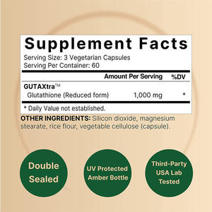 OEM Glutatión cápsulas blanqueadoras de la piel Glutatión pastillas blanqueadoras suplemento de glutatión para mujeres cuidado de la piel brillo - Product Image 6