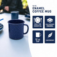Tasse à café émaillée 12 oz, vaisselle émaillée mouchetée, tasse de camping résistante aux flammes, cadeau de Noël, ensemble couple pour lui et elle, pour l'extérieur