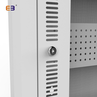Armoire serveur murale 19 pouces 9U avec porte vitrée verrouillable en acier SPCC pour serveur réseau, données informatiques et bureau à domicile