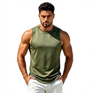 Débardeur blanc sans manches pour homme, col rond, séchage rapide, tricoté, imprimé, respirant, 100 % coton, style streetwear, vêtements décontractés - Product Image 2
