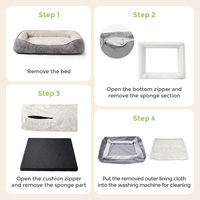 Lit pour animaux de compagnie gris, canapé-lit rectangulaire pour chien, tapis de couchage en peluche douce pour chiot et chat, pour une utilisation à la maison en intérieur