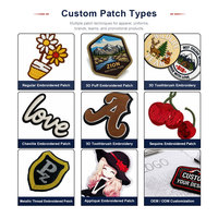 Patchs brodés thermocollants sur mesure pour vêtements, logo personnalisé, patch brodé personnalisé avec fermeture auto-agrippante