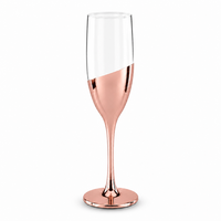 Flûte à champagne en verre or rose 100 % inspectée par contrôle qualité, hauteur 22,5 cm, bord découpé au laser à froid, gobelet personnalisé, échantillon rapide en 7 jours pour hôtel