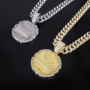 אירופה סגסוגת בסגנון אמריקאי שרשרת סגסוגת בסגנון אמריקאי שרשרת הסעודה האחרונה תליון זהב זירקון היפ הופ אישיות ראפ - Product Image 1