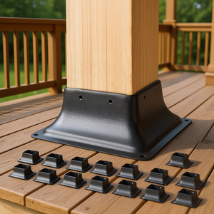 Soporte de poste de acero con recubrimiento en polvo de alta resistencia 4x4 para soporte de barandilla de porche de madera, 20 piezas - Product Image 2