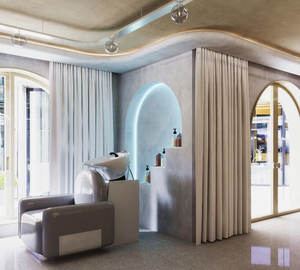 Dernier modèle de salon de beauté violet Mobilier de barbier pour intérieur coiffure Décoration boutique manucure ongles - Product Image 6