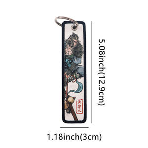 Hot New Wholesale Black Myth Wukong llavero con bordado Anime Game Hero <span class=keywords><strong>Jet</strong></span> Tag llavero tejido personalizado llavero de lujo - Product Image 5