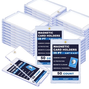 50Pcs SKYJOY 35PT Modern UV Protective One Touch Magnetic <b>Card</b> <b>Holders</b> PVC Cases 3x4 for Baseball/<b>Football</b> Sports Game Trading - Product Image 1
