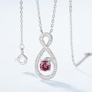 Collar de <span class=keywords><strong>Plata</strong></span> de Ley <span class=keywords><strong>925</strong></span> con Alejandrita, Símbolo Infinito Vermeil, Cadena de Clavícula de Lujo Ligero para Mujer - Product Image 3