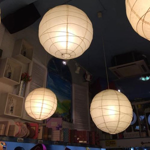 Nicro tùy chỉnh không thường xuyên gân vượt qua Nylon vải đèn lồng đám cưới trang trí nội thất ngoài trời Crisscross ribbing giấy đèn lồng - Product Image 4