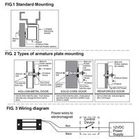 Kunci Pintu Magnetik Elektromagnetik Eseye 280kg 600 Lbs 12v 24v DC Elektronik Pengaman untuk Pintu Dalam