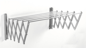 Factory Direct Aluminum Foldable Telescopic Wall Mounted <b>Laundry</b> Drying Rack for Bathroom Use - Product Image 5