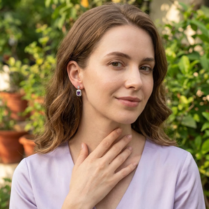 Pendientes de Moda con Amatista Natural, Plata de Ley 925, Joyería Fina Hecha a Mano con Piedras Preciosas, Proveedor Mayorista - Product Image 5