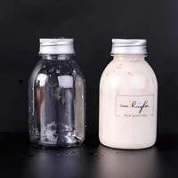 Bouteille en plastique ronde jetable de qualité alimentaire 250 ml 350 ml pour jus, thé, boba, lait au thé