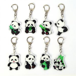 Llavero de acrílico con diseño de panda de dibujos animados, colgante, regalo pequeño para estudiantes, decoración, accesorios bonitos, China, empaquetado individualmente - Product Image 5