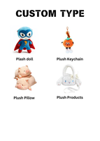 Vente en gros de peluches animées conçues sur mesure Sacs de couette en coton super doux avec remplissage en coton PP Mascotte IP d'entreprise