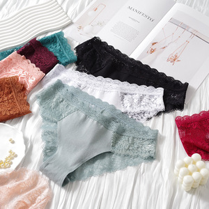 Russian-style Womens Lace-patchwork Embroidered Low-rise Panties Comfortable Breathable Seamless French-inspired Hollowed-out - Product Image 3