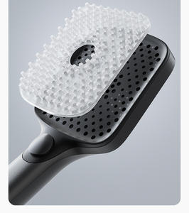 Nuovo arrivo nero palmare cascata in silicone ad alto flusso tenuto in mano doccia Set con tubo e staffa per il bagno - Product Image 3