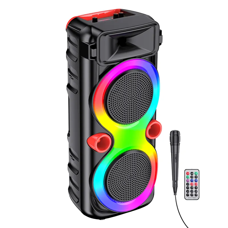 KAKUSIGA big speaker flame lighting portable BT5.0 speaker wireless 8 inches 30w sound high power stereo subwoofer outdoor party