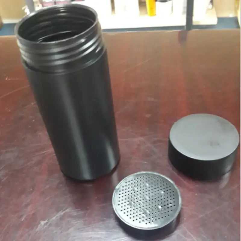 costume designed empty ready stock black color 25g fiber powder shaker bottle