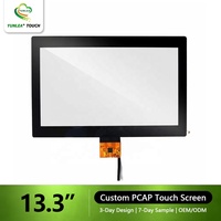Guante a prueba de agua CTP de 13,3 pulgadas personalizado Panel táctil AG AR AF Pantalla multitáctil capacitiva proyectada de vidrio
