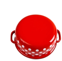 Cocotte Émaillée Épaissie 16/18/20 CM, Ensemble de Marmites Émaillées Ménagères, Faitout à Soupe à Pois