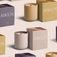 Boîte cadeau haut de gamme AIKUN, motif personnalisé, bougie parfumée à combustion longue, ambiance chaleureuse pour les réunions de Noël, bougie en cire de soja parfumée