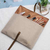 Pochette en jute personnalisée avec logo imprimé, sac à poussière en jute naturel avec ruban, pochette à rabat en lin de luxe, sacs pour chaussures et vêtements
