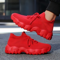Chaussures de sport pour hommes, style sportif, talon épais et souple, tendance de la mode printemps, chaussures décontractées, semelle épaisse, plateforme supérieure, design de chaussettes personnalisable