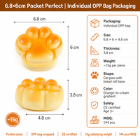 Southpeak Toy Mochi Hand Therapy Squishy Factory Outil de soulagement de l'anxiété pour le soutien du TDAH et de l'autisme, Squishy sensoriel Patte de chat en forme de pain
