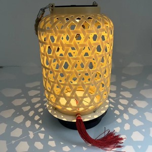 Solar Woven <b>Bamboo</b> Lantern Outdoor Garden <b>Light</b> Warm White Inductive Switch Hanging Decorative Lamp - Product Image 4