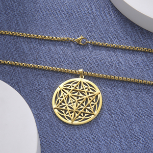 Collana con Geometria Sacra Merkabah, Pendente Stella <span class=keywords><strong>della</strong></span> <span class=keywords><strong>Vita</strong></span> Tetraedro, Amuleto Protettivo in Acciaio Inossidabile - Product Image 3
