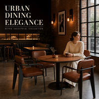 Ensemble de meubles de restaurant commercial 2025 : table et chaises bistro en fer industriel pour cafés, bars et salons