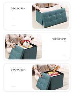 Taburete Otomano Plegable de Lino Moderno Personalizado al por Mayor, Banco Plegable <span class=keywords><strong>con</strong></span> Almacenamiento para Sala de Estar y <span class=keywords><strong>Dormitorio</strong></span> - Product Image 2