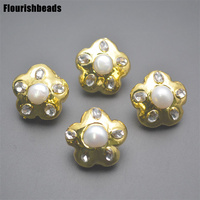 Vente en gros de perles d'eau douce naturelles en zircon cubique coloré en forme de boule ronde plaquée or pour la fabrication de colliers et de bracelets