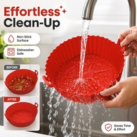 Lot de 6 doublures en silicone antiadhésives réutilisables pour friteuse à air, four et micro-ondes