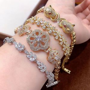 Gold Plated Shiny Zircon Diamond <b>Bracelet</b> Sparkling Cubic Diamond Micro-Paved Mix Bangle Luxury Micro-Inlaid Zircon <b>Bracelet</b> - Product Image 4