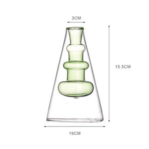 Modern Double Wall Teal Tabletop Flower <strong>Vase</strong> Glass <strong>Cylinder</strong> <strong>Vase</strong> for Weddings - Product Image 6