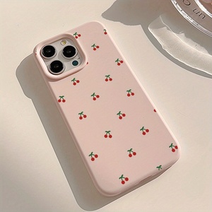 Ốp lưng TPU chống rơi toàn màn hình màu hồng dành cho điện thoại 15 Pro, 13 kiểu dáng sáng tạo, họa tiết <span class=keywords><strong>cherry</strong></span> nhỏ xinh, cá nhân hóa - Product Image 3