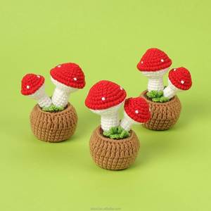 Maceta de Ganchillo Hecha a Mano con Forma de Hongo para el Hogar, Navidad, Halloween, Graduación, Día de la Madre, Pascua, Día del Padre - Product Image 1