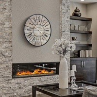 Nkandywind — horloge murale surdimensionnée 60CM, grande, en bois et en métal, décoration de ferme moderne rustique, pays français