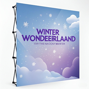 Triển lãm vải Backdrop Pop Up Booth biểu ngữ đứng hiển thị với biểu tượng tùy chỉnh - Product Image 1