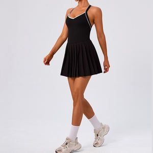 热销时尚美背无袖带口袋短裤健身舞蹈服高尔夫瑜伽女式网球服 - Product Image 4