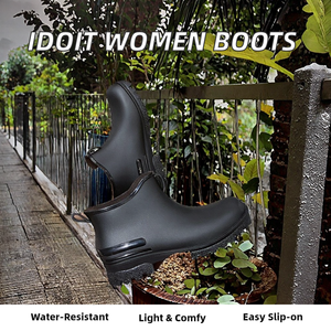 Idoit Women's Lightweight EVA Rainboots Solid Outdoor Waterproof Summer/Winter/ Autumn Rain <b>Shoes</b> Removable Ankle Boots <b>Babies</b> - Product Image 3