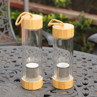 LOGO Disesuaikan Kaca Teh Botol Kaca Tahan Panas Botol Air Botol Kaca dengan Infuser