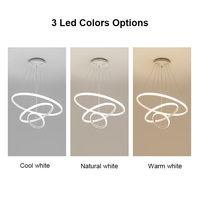 Super Vente Plafonnier Suspendu Rond Design Blanc 3 Anneaux Acrylique 80 Lustre Moderne LED Lumière Salon Lampe Pendentif